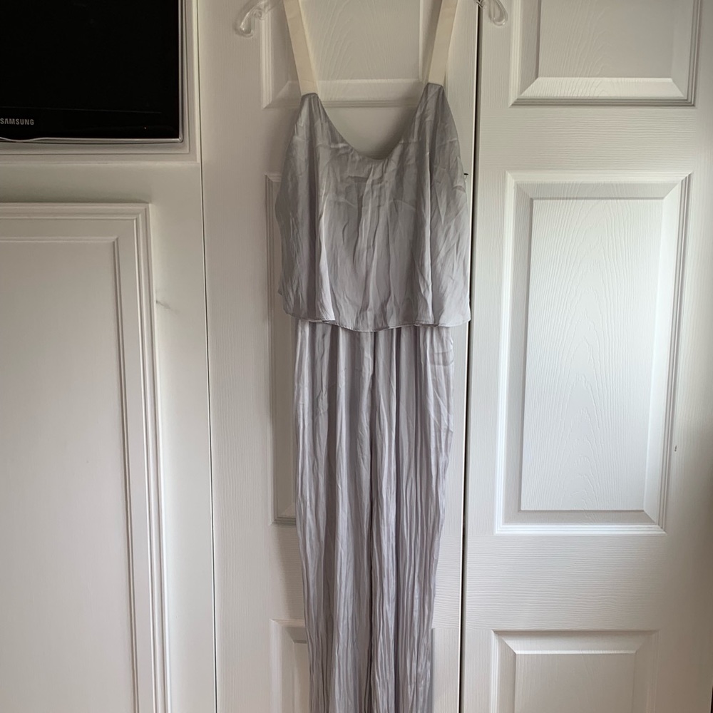 Zara Metallic Silver Jumpsuit